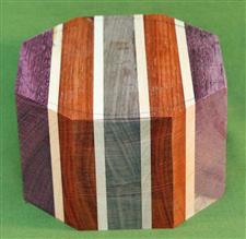 Bowl #444 - Padauk, Purpleheart, Walnut & Maple Segmented Bowl Blank ~ 5 1/4" x 3 1/4" ~ $24.99